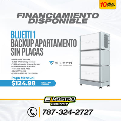 Bluetti 1 Backup Apartamento -Sin Placas