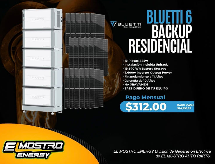 Bluetti 6 Backup Residencial