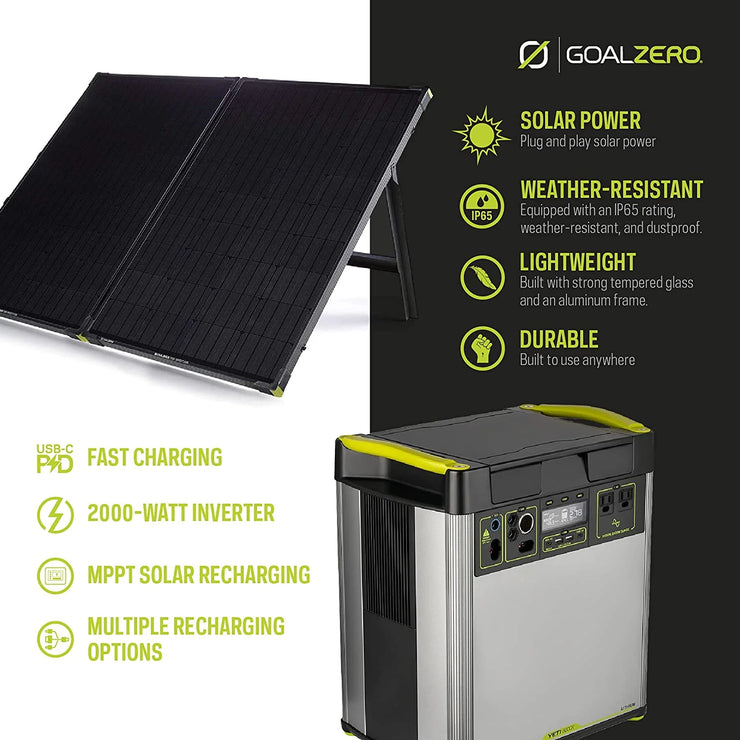 GOAL ZERO YETI 6000X BATERÍA DE LITHIUM, ENERGÍA PORTÁTIL, ESTACIÓN DE ENERGÍA DE EMERGENCIA  +                   Incluye Placa Solar 400 Watts GRATIS