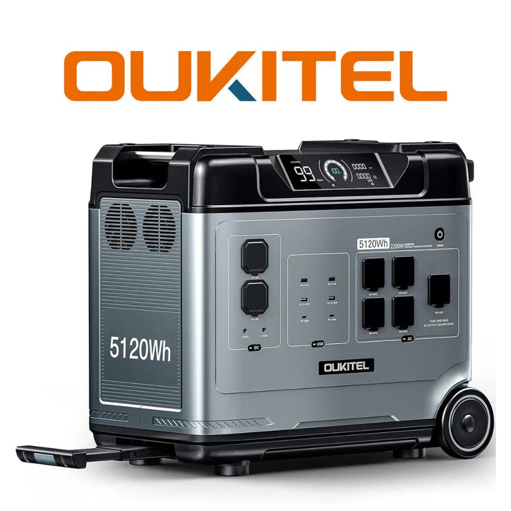 OUKITEL P5000 PORTABLE POWER STATION | 2200W/5120WH + INCLUYE PLACA SOLAR 400W GRATIS|