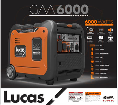 LUCAS INVERTER | GAA 6000 WATTS | | PRENDE POR BOTÓN O "BEEPER"